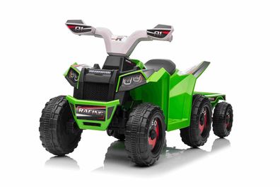 Quad mit Anhänger Kinderquad Kinderelektroauto Elektromotorrad Elektro Grün