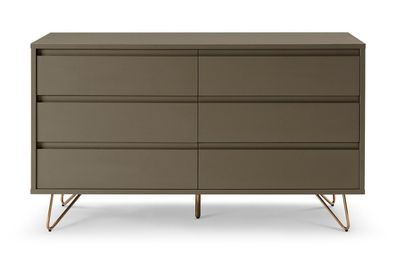 Schubladenkommode Kommode mit 6 Schubladen 120x40x70 cm MDF und Metall