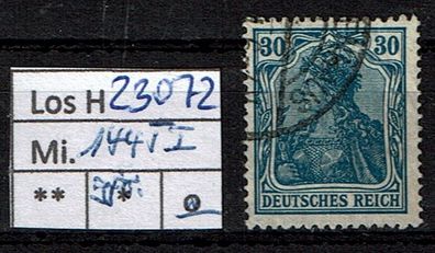 Los H23072: Deutsches Reich Mi. 144 II, gest., gepr. INFLA