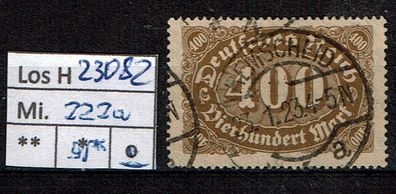 Los H23082: Deutsches Reich Mi. 222 a, gest., gepr. INFLA