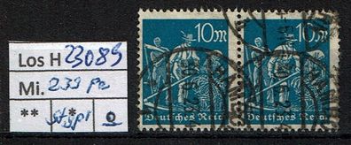 Los H23089: Deutsches Reich Mi. 239, gest. Paar, gepr. INFLA