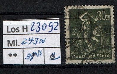Los H23092: Deutsches Reich Mi. 243 a, gest., gepr. INFLA