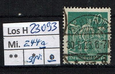 Los H23093: Deutsches Reich Mi. 244 a, gest., gepr. INFLA