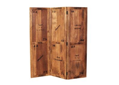 RUSTIC Paravent Mangoholz Natur