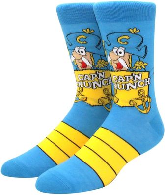 Captain Crunch Blaue Socken - PepsiCo Cartoon-Socken in 3/4-Länge - Lustige Socken