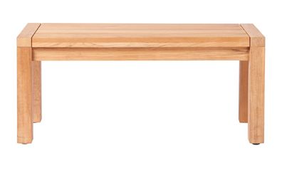 Maxima Sitzbank 100x39 cm ohne Rückenlehne aus Teakholz Natur Holzbank Garten