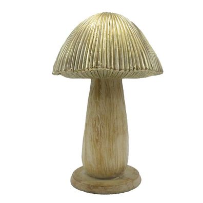 Clayre & Eef Dekoration Pilz Ø 9x14 cm Braun Kunststoff (Gr. Ø 9x14 cm)