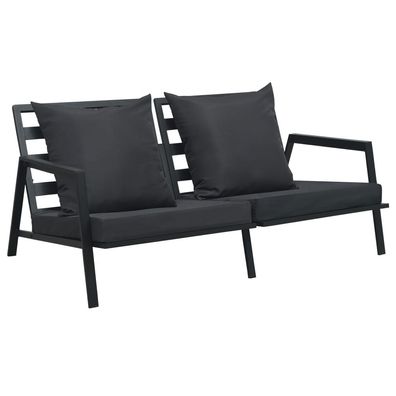 2-Sitzer-Gartensofa aus Aluminium mit Grauer Auflage