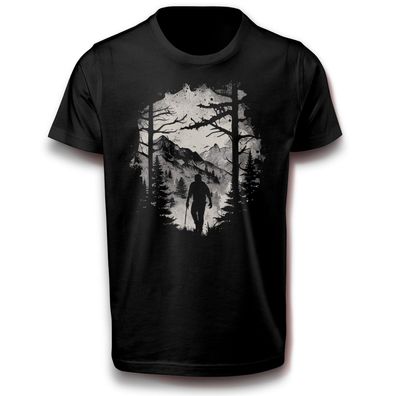 Wandern im Wald Spazieren Gehen Tagesausflug Camping Aktivität T-Shirt Baumwolle
