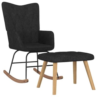 Schaukelstuhl mit Hocker aus Polyester 61 x 98 x 78 cm Schwarz