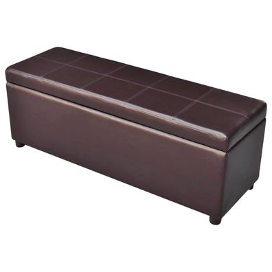 Lange Aufbewahrungsbank aus PVC 116 x 44 x 39 cm Braun