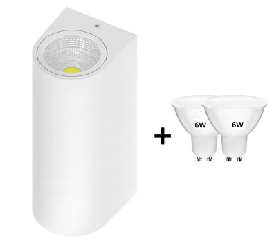 LED Aussenleuchte Aussenlampe Wandlampe Weiß WL.2 Wandleuchte IP44 CE + 2x LED ...