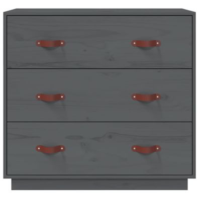 Sideboard mit Schubladen Kiefer Massiv 80x40x75 cm Grau