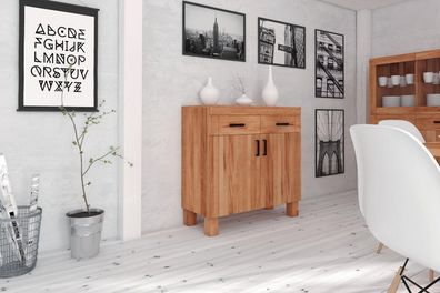 Kommode Ringo aus Kernbuche massiv 105x45x105 mit 2 Türen und 2 Schubladen