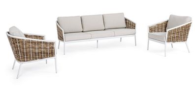 Lounge 3er Set Maribela Aluminium Weiß