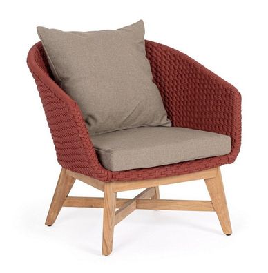 Sessel Coachella 76 x 78 x 77 cm Teakholz Rot