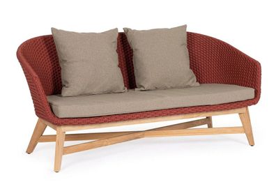 Sofa Coachella 168 x 78 x 77 cm Teakholz Rot