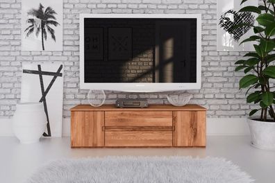 Kommode Bento aus Kernbuche massiv 111x45x44 cm mit 2 Türen und 2 Schubladen
