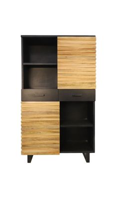 Schrank Lillie 110 x 190 x 45 cm Akazie und Eisen