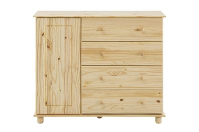 Kommode 121 x 43 x 102 cm Kiefernholz Sideboard Schrank Wohnzimmer Esszimmer Neu