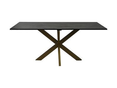 Esstisch 180 x 76 x 90 cm Marmor und Metall Küche Esszimmer Tisch
