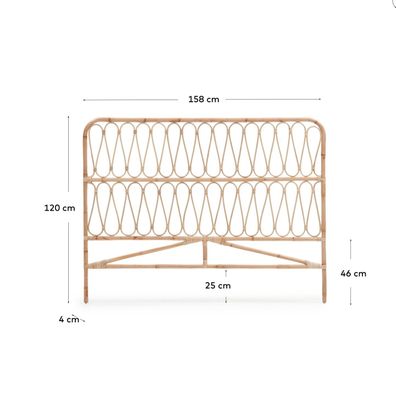 Bettkopfteil Caterina 158 x 120 x 4 cm Rattan Schlafzimmer Kopfteil