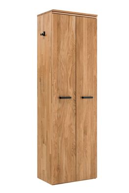 Dielenschrank Lido 60x195 cm aus massiver geölter Asteiche mit 2 Türen