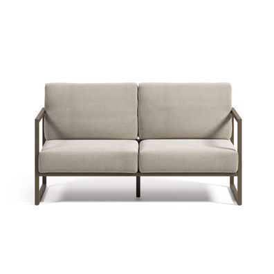 2-Sitzer Sofa Comova 152 x 85 x 85 cm Aluminium Hellgrau und Grün