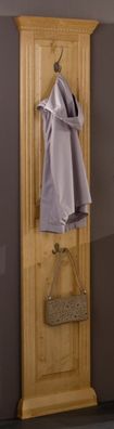 Wandgarderobe Isabella 43x197 aus massiver Antik lackierter Fichte mit 2 Haken