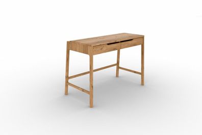Schminktisch Swig aus Wildeiche massiv geölt 110x57 cm mit 2 Schubladen