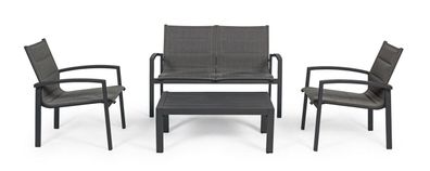 4er Lounge Set Laiken Anthrazit Aluminium Garten Balkon Terrasse Loungemöbel Neu