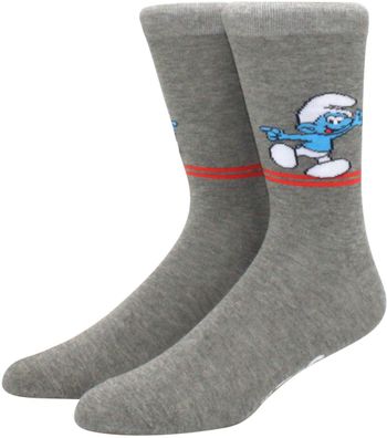 Clumsy Schlupf Socken - Die Schlümpfe Cartoon-Socken in 3/4-Länge, 360° Rundum-Motiv