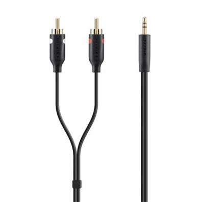 Belkin F3Y116BT2M, 2 x RCA, Männlich, 3.5mm, Männlich, 2 m, Schwarz