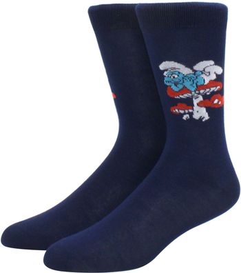 Fauli Schlumpf Socken - Die Schlümpfe Socken in 3/4-Länge, 360° Rundum-Motiv