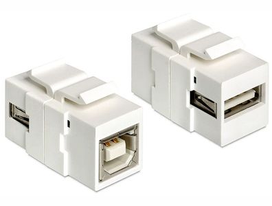 Delock 86320, Weiß, USB 2.0 A, USB2.0 B, 16,8 mm, 34,4 mm, 22,3 mm