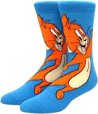 Jerry Blaue Socken - Tom & Jerry Crew Cartoon-Socken in 3/4 Cartoon Heroes Socken