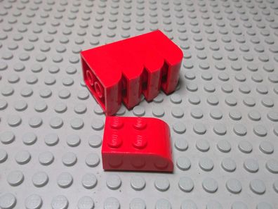 Lego 5 Halbrunde Steine 2x3 Rot Nummer 6215