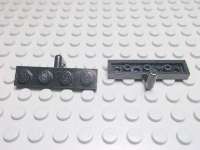 Lego 2 Platten 1x4 mit Haken schwarz Nummer 30043