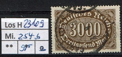 Los H23109: Deutsches Reich Mi. 254 b, gest., gepr. INFLA