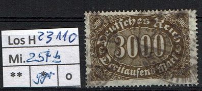 Los H23110: Deutsches Reich Mi. 254 b, gest., gepr. INFLA