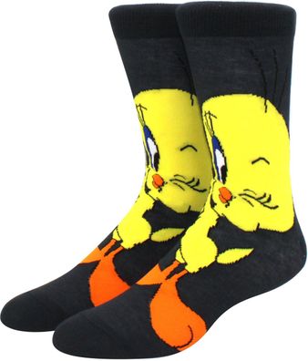 Tweety Schatz Socken - Looney Tunes Crew Cartoon-Socken in 3/4 Lustige Heroes Socken