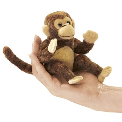 Mini Affe Monkey Fingerpuppe Folkmanis 2738 Plüschtier Stofftier Kuscheltier