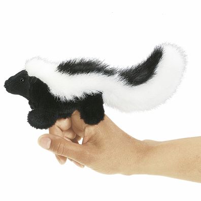 Mini Stinktier Skunk Fingerpuppe 2647 Folkmanis Plüschtier Stofftier Kuscheltier