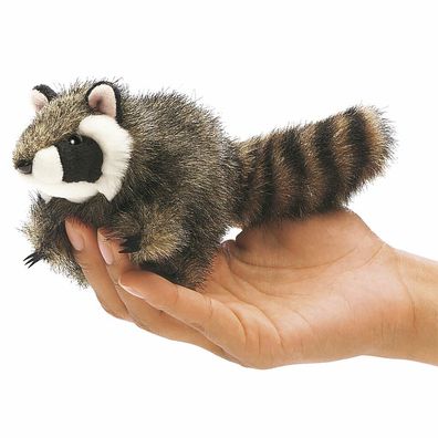 Mini Waschbär Fingerpuppe Folkmanis 2646 Plüschtier Stofftier Kuscheltier