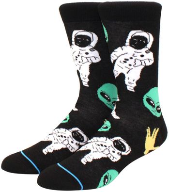 Mask in Space Socken - SpaceX Crew Cartoon-Socken in 3/4-Länge - Kosmos Motivsocken