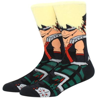 Katsuki Bakugo Socken - My Hero Academia Manga Crew Motivsocken in 3/4-Länge