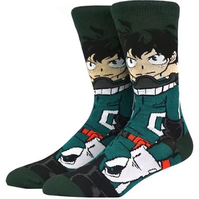 Izuku Midoriya Socken - My Hero Academia Manga Crew Motivsocken in 3/4-Länge