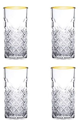 Timeless Raki Gold 180cc 4er Cocktailglas 450ml Golden Touch Gläser-Set