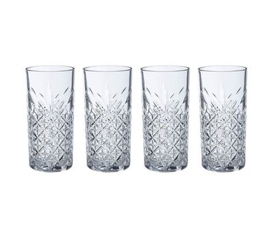 Pasabahce Timeless 520205 4er Set Wassergläser Lang 365 ml Gläser-Set Saft Cocktai