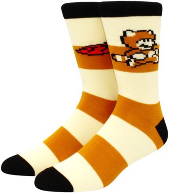 Mario im Waschbär Kostüm Socken - Mario 360° Charakter Cartoon Motiv-Socken